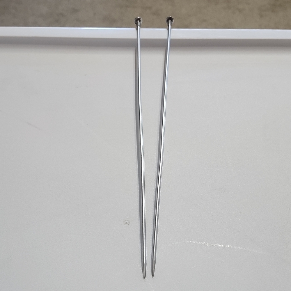 Aluminum Silver Knitting Needles Size 4 Metal